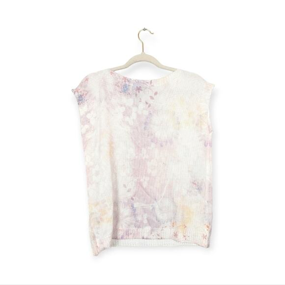 Luisa Ricci Purple Rose Pastel Cap Sleeve Knit Sweater Top Size S - Picture 2 of 6